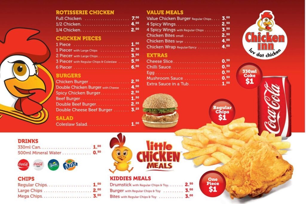 Chicken Inn Menu & Prices In USD